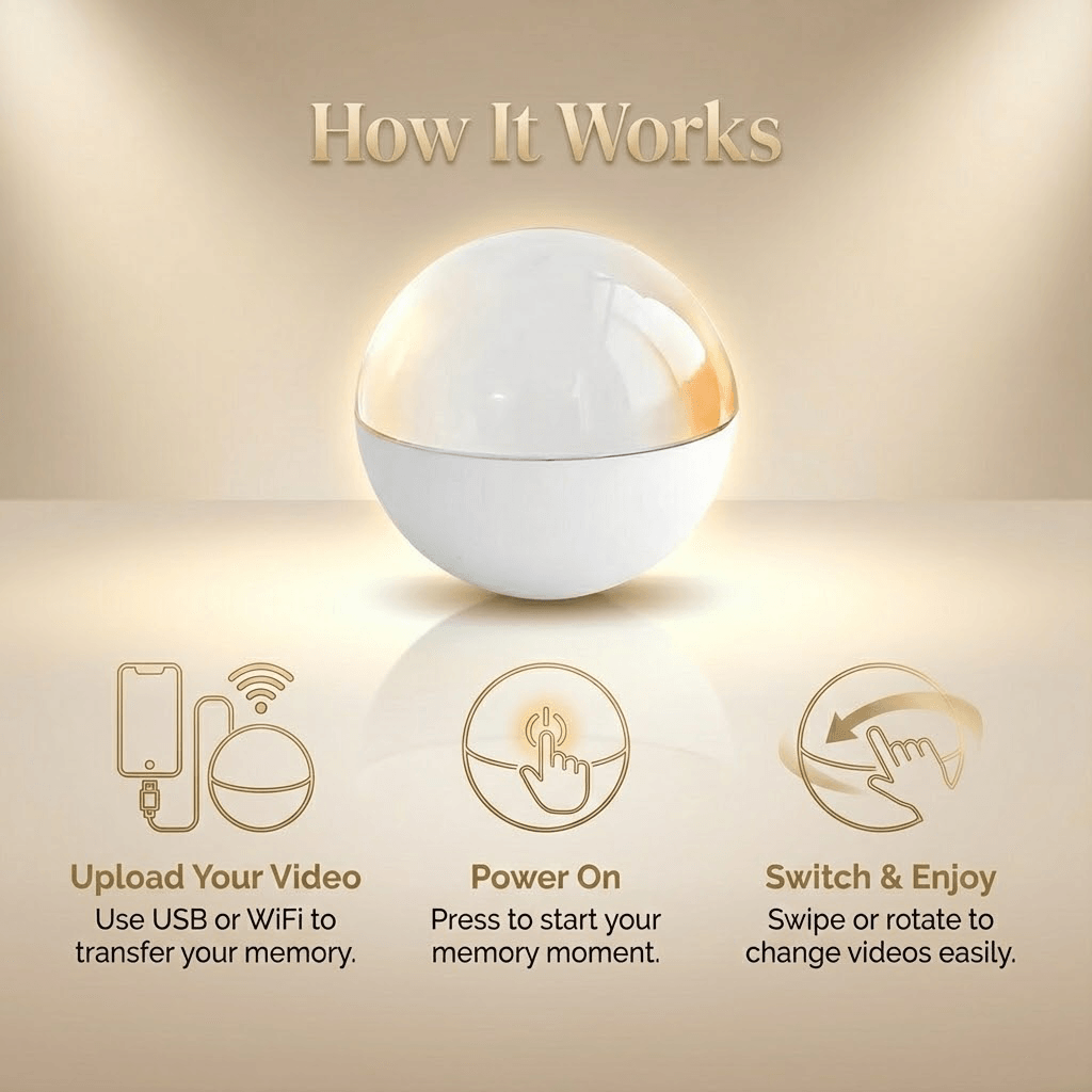 Personalized Video Memory Sphere – Custom Video Crystal Ball Gift - Image 4