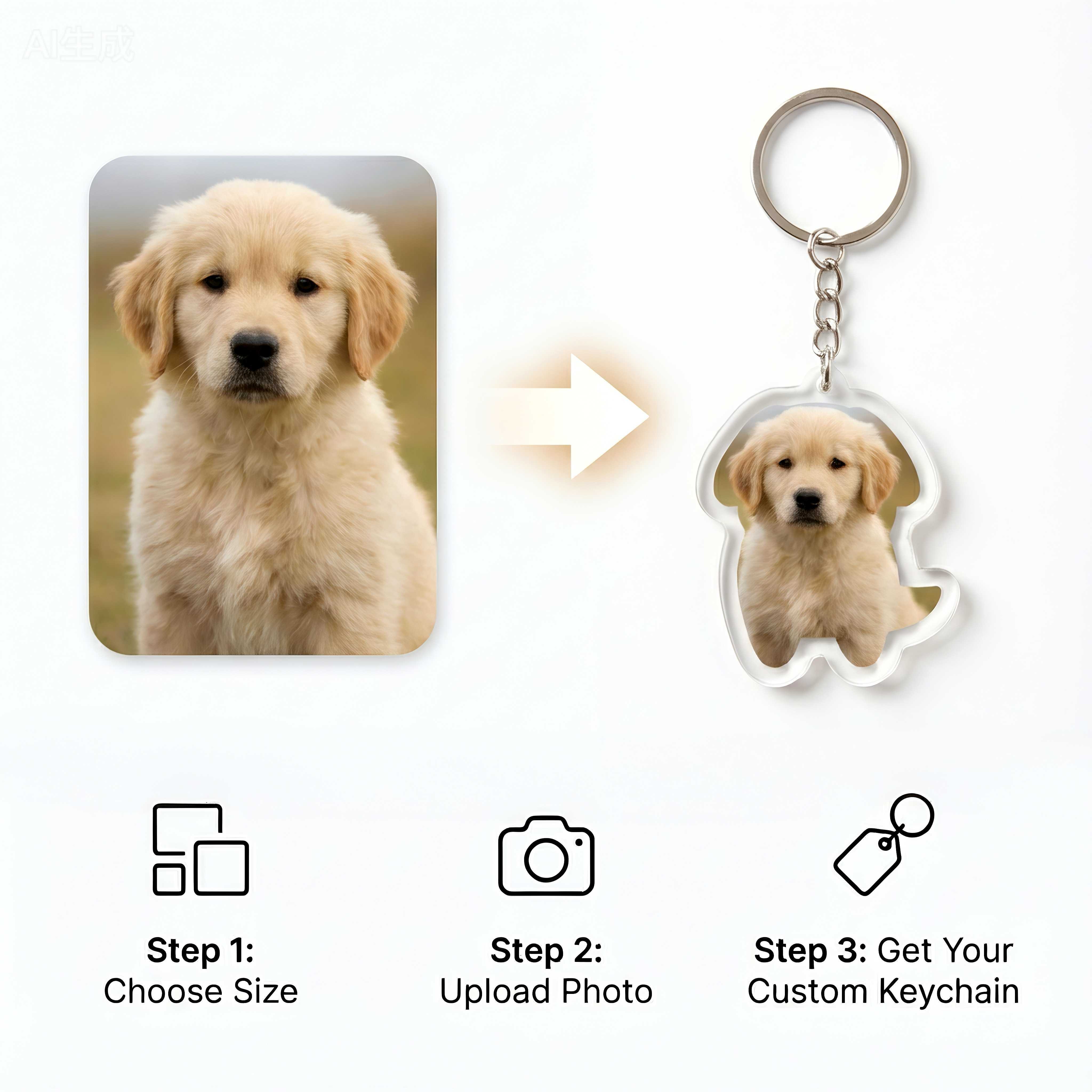 Acrylic Keychain Customizable Creative Cartoon & Anime Keychain Decor with DIY Personalized Couple Photo - Image 2