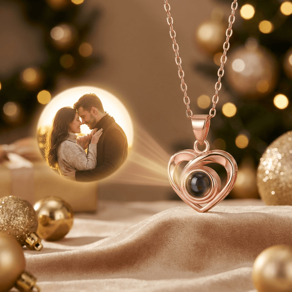 Personalized Photo Projection Necklace — 925 Silver / Rose Gold - Image 2