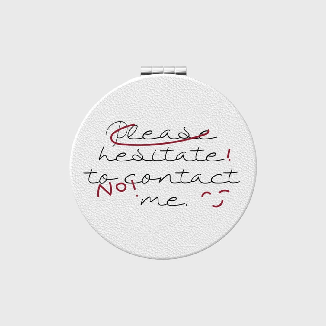 Custom Portable Pocket Makeup Mirror – Personalized PU Compact Mirror (Round/Heart/Square) - 1