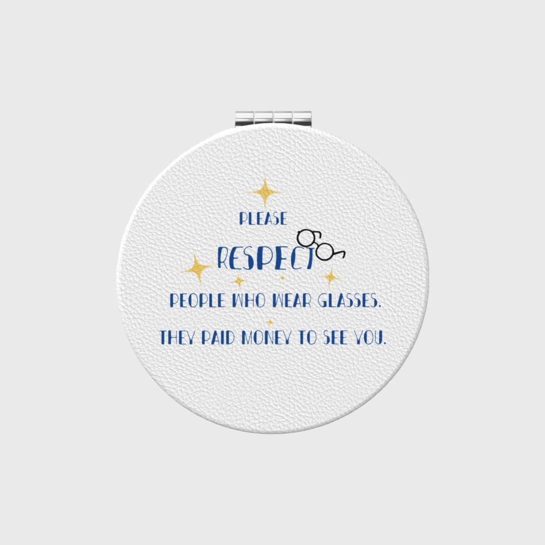 Custom Portable Pocket Makeup Mirror – Personalized PU Compact Mirror (Round/Heart/Square) - 1