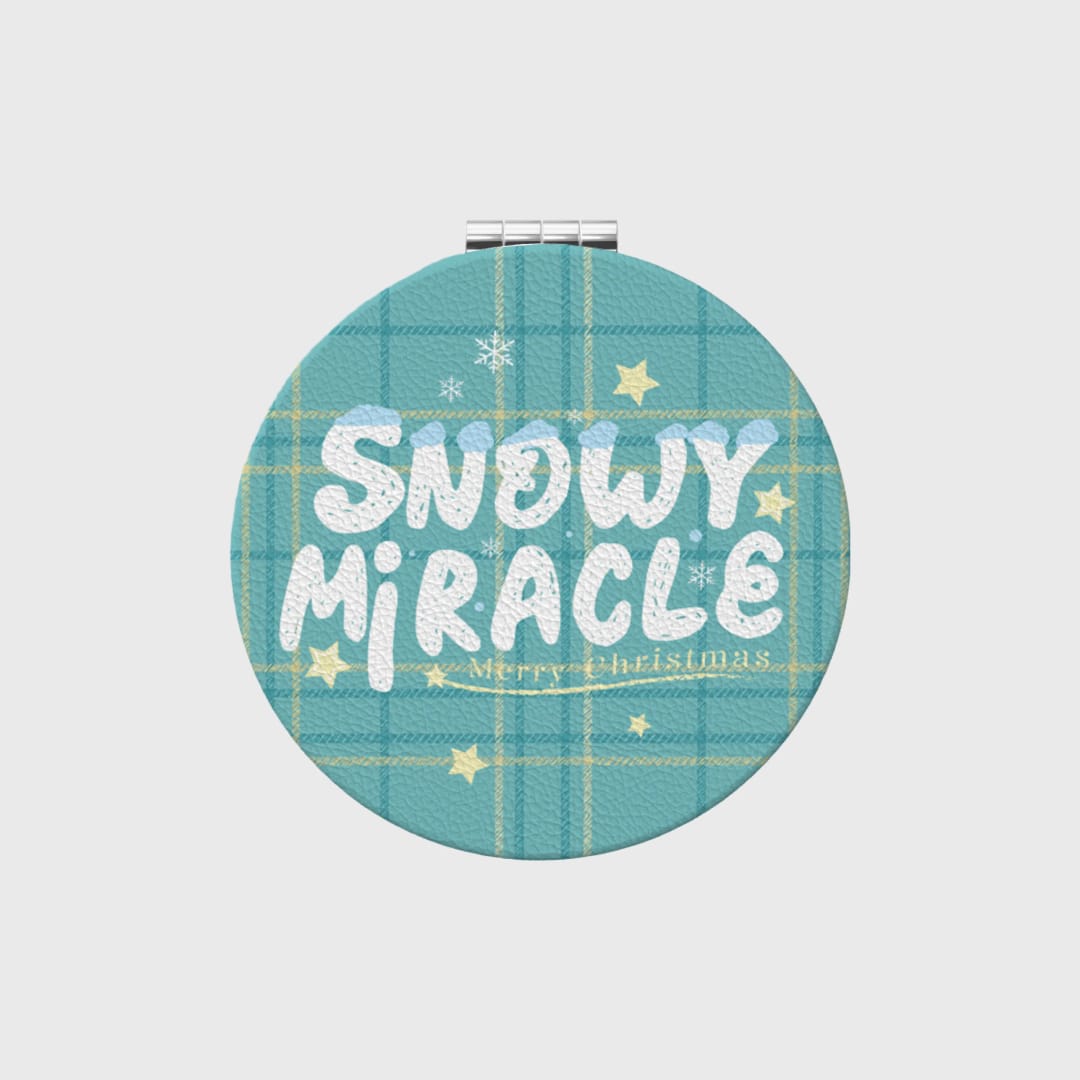 Custom Portable Pocket Makeup Mirror – Personalized PU Compact Mirror (Round/Heart/Square) - 1