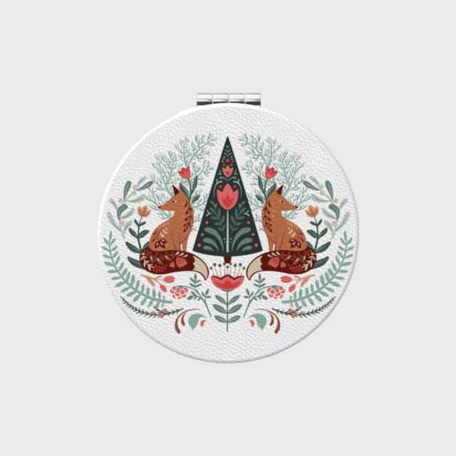 Custom Portable Pocket Makeup Mirror – Personalized PU Compact Mirror (Round/Heart/Square)