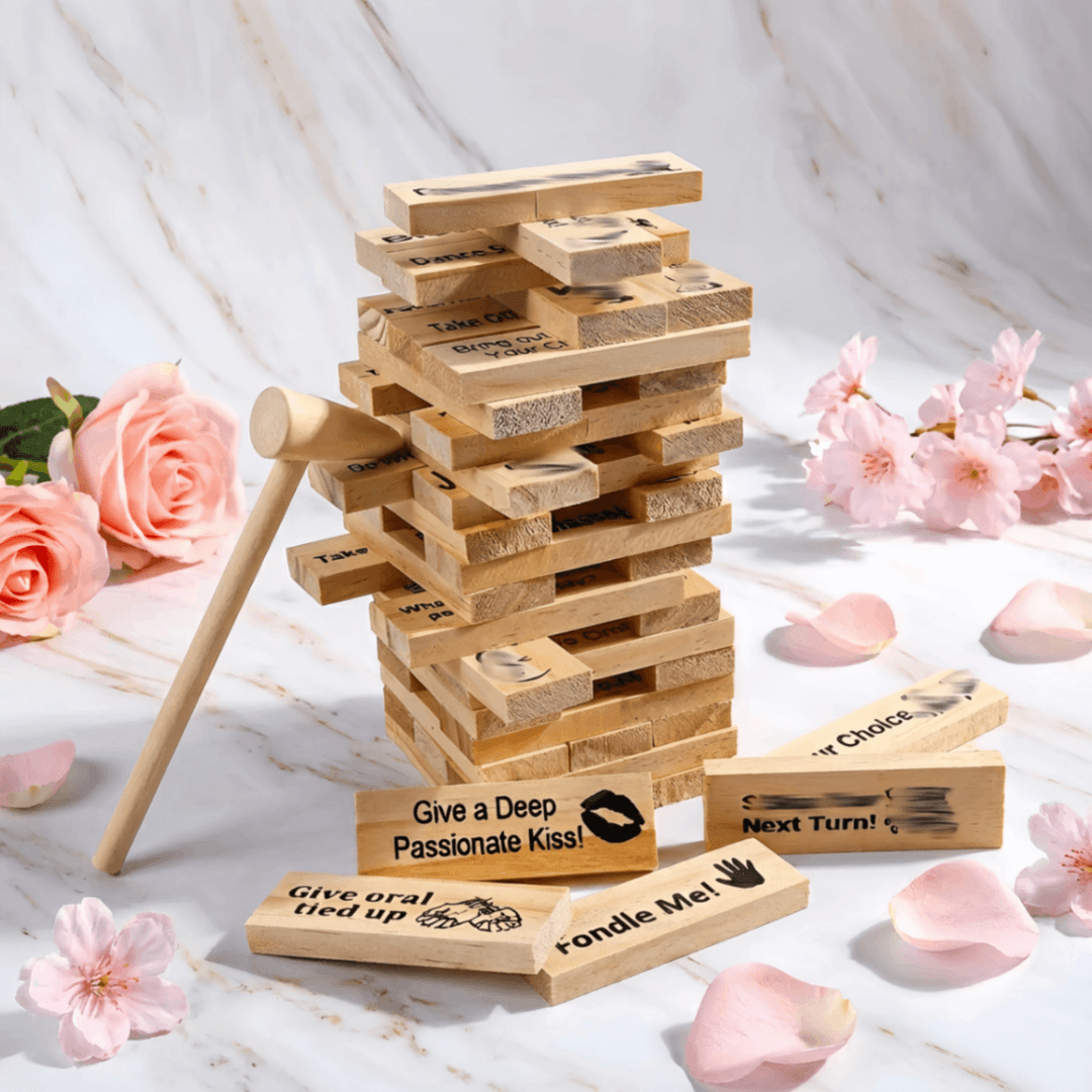 Personalized Block Tower Game for Couples – Custom Romantic Party Game, Valentine's Day & Anniversary Gift - 1
