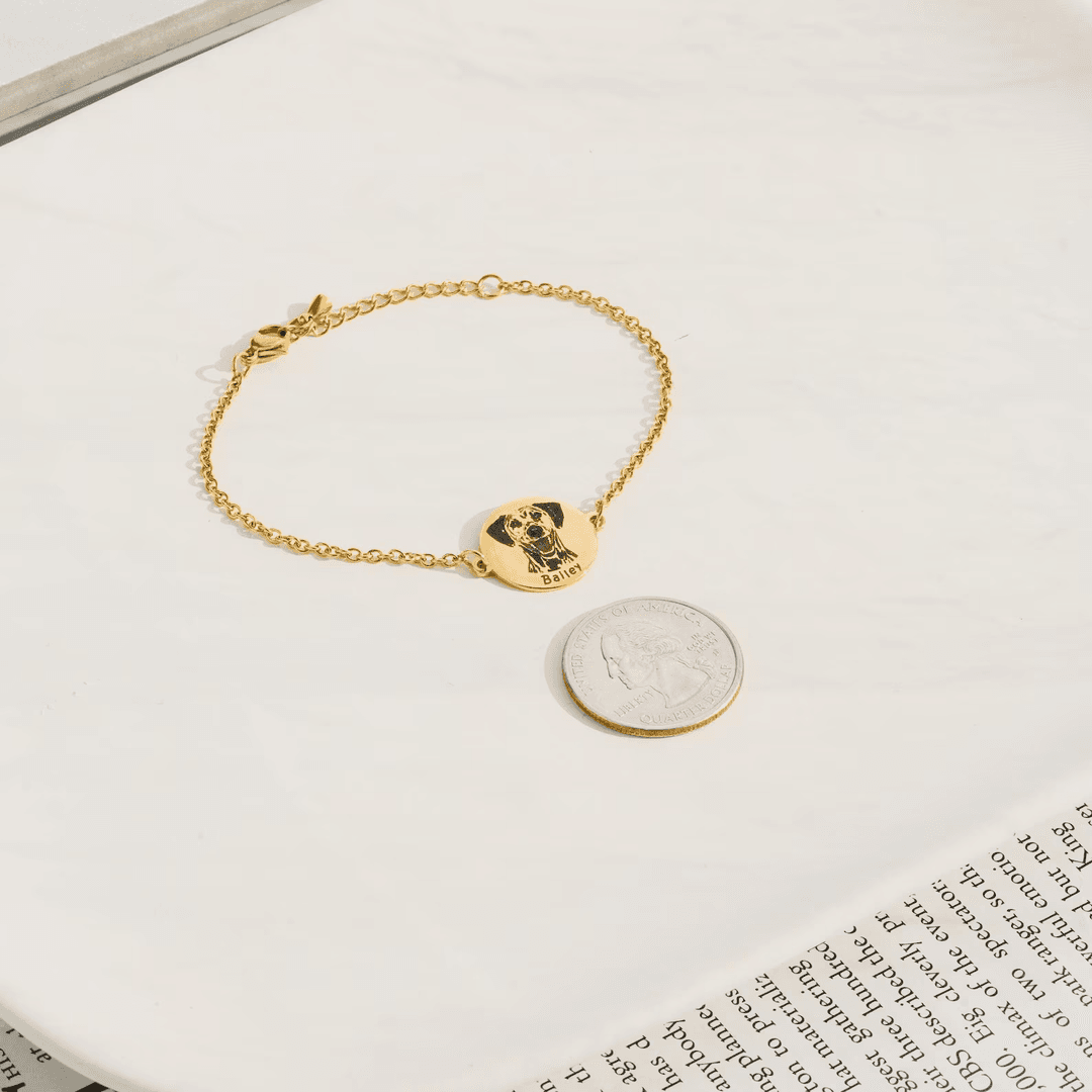 Custom Pet Portrait Charm Bracelet - 1