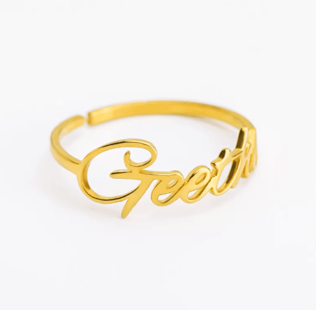 Personalized Name Ring – Custom Letter Ring in Titanium Steel - Image 4