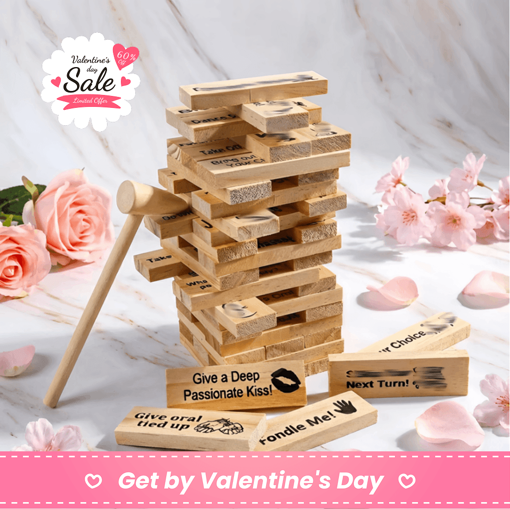 Personalized Block Tower Game for Couples – Custom Romantic Party Game, Valentine's Day & Anniversary Gift - 1