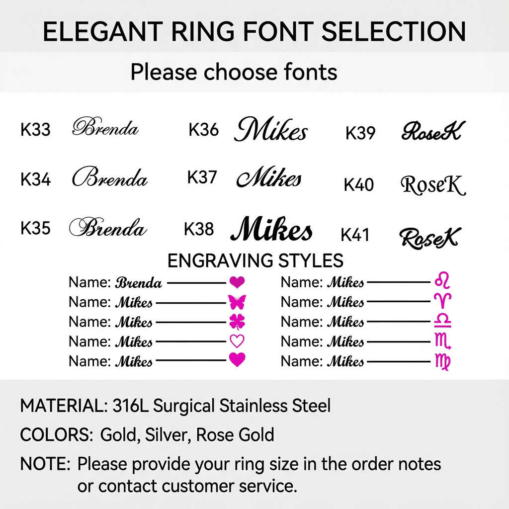 Personalized Name Ring – Custom Letter Ring in Titanium Steel - Image 9