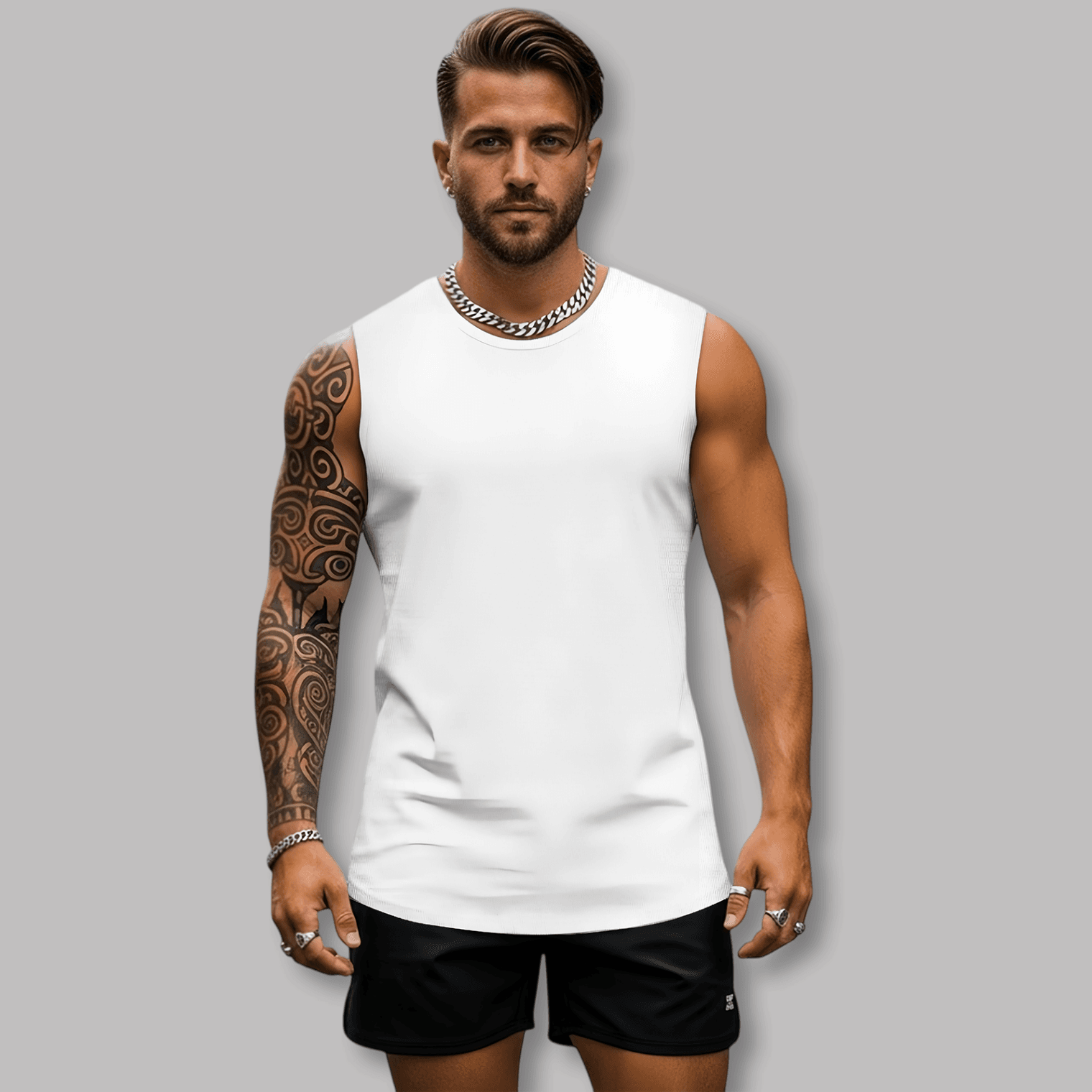 Custom Crew Neck Vest for Men | Lightweight Personalized Summer Tank Top - Image 1