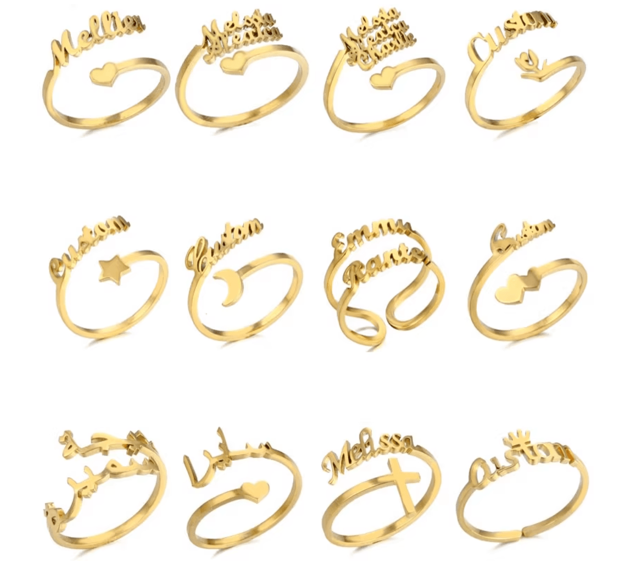 Personalized Name Ring – Custom Letter Ring in Titanium Steel - Image 8