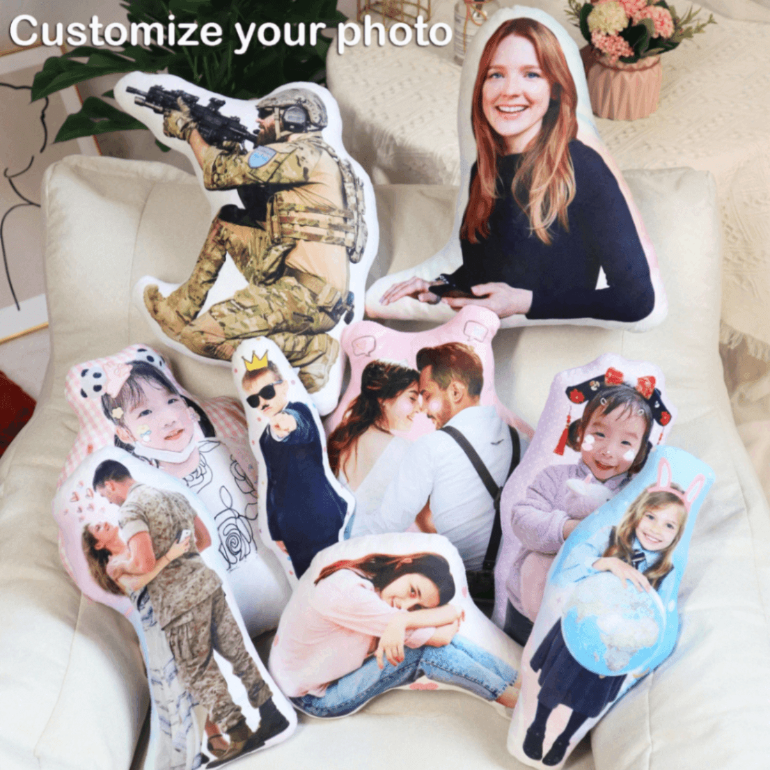 Personalized Photo DIY Humanoid Cushion Couple Toys Dolls Stuffed Boyfriend Face Pillow Doll Custom Father Mother Lifesize Picture Cushion - Image 4