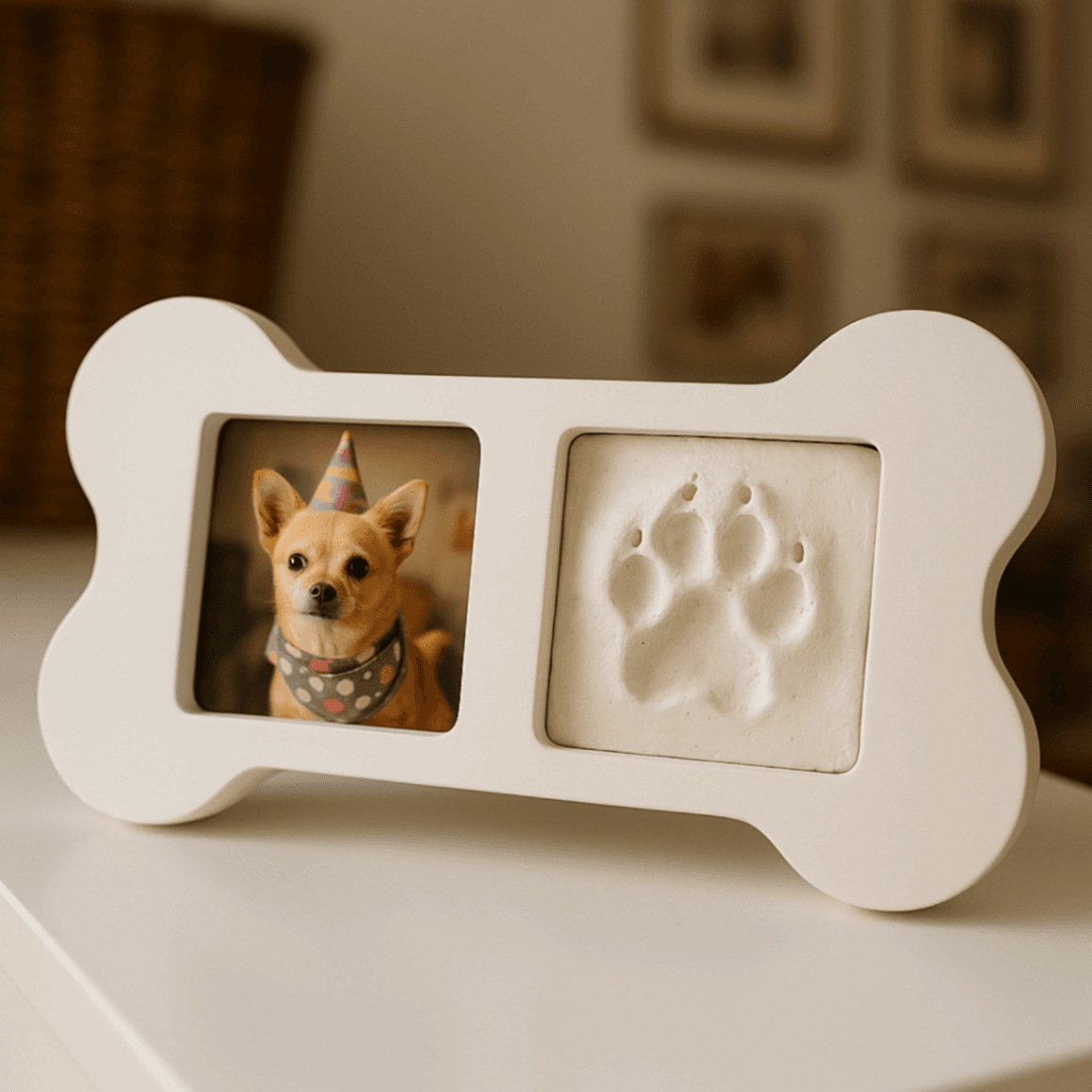 Pet Paw Print Keepsake Frame – DIY Dog Paw Print Memory Frame with Photo Display - Image 2