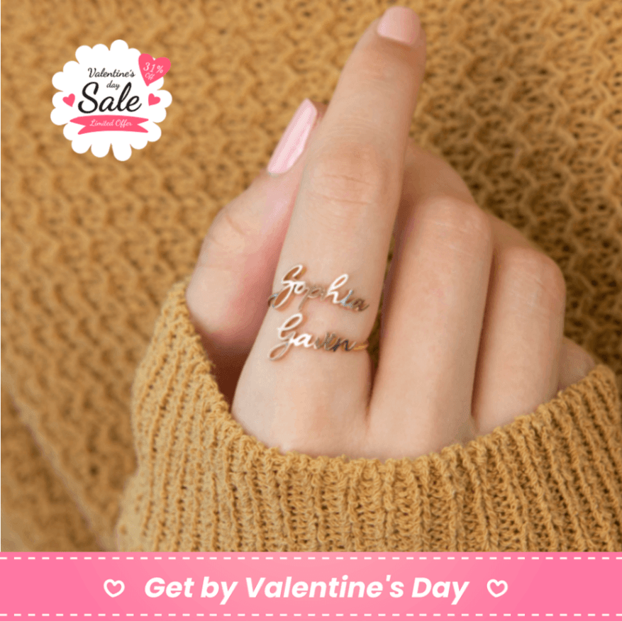 Personalized Name Ring – Custom Letter Ring in Titanium Steel - Image 1