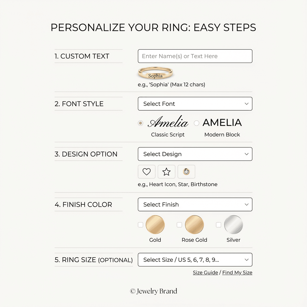 Personalized Name Ring – Custom Letter Ring in Titanium Steel - Image 11