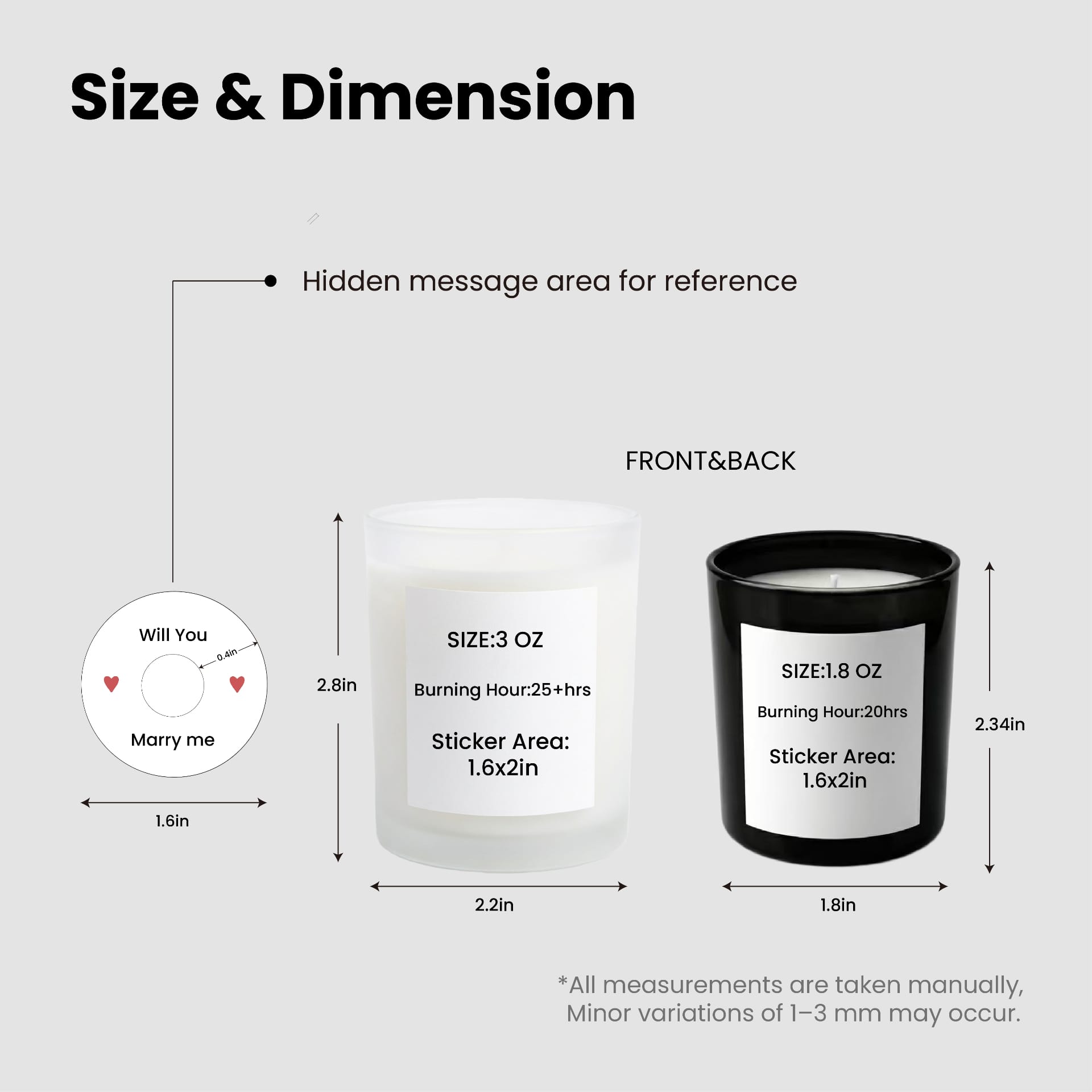 Personalized Frosted Glass Candle / Hidden-Message Candle - Image 2