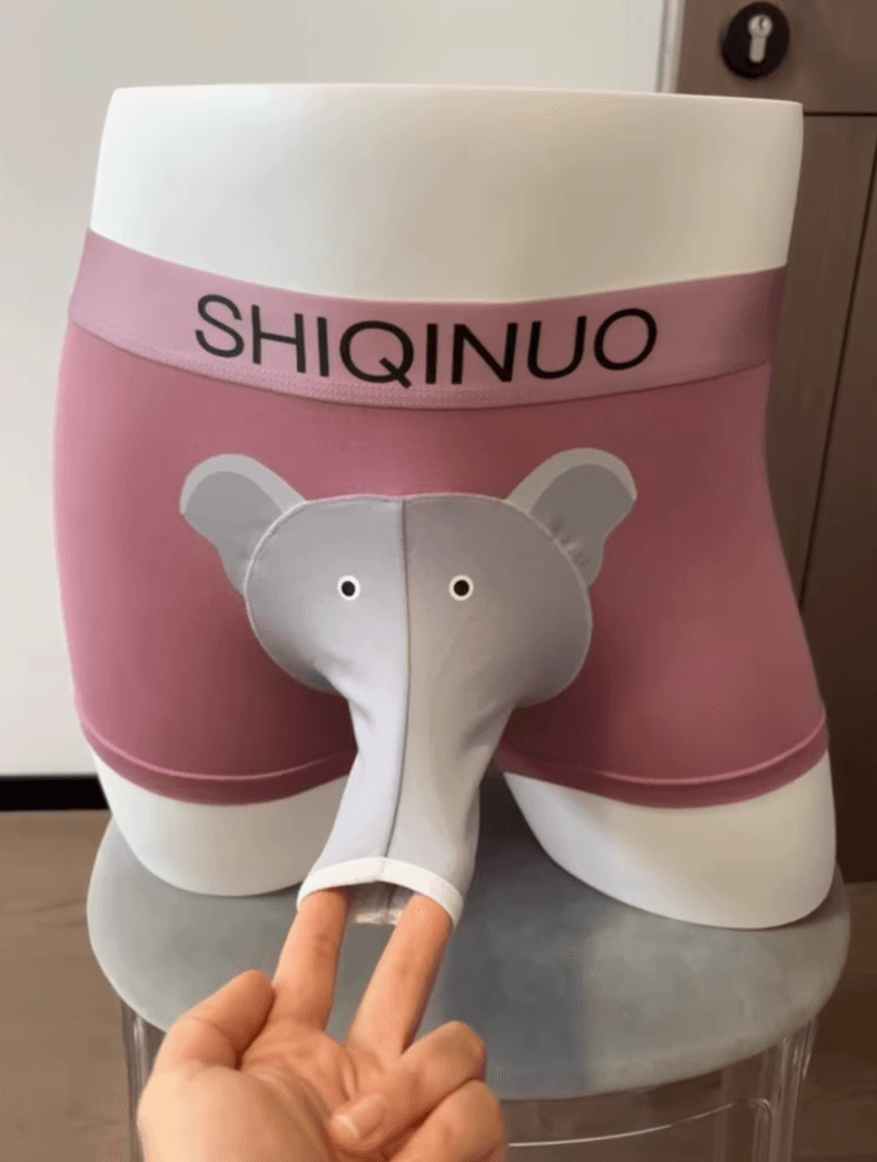 Cute Men's Underwear | Elephant Pattern New Year Gift for Boyfriend - Image 1