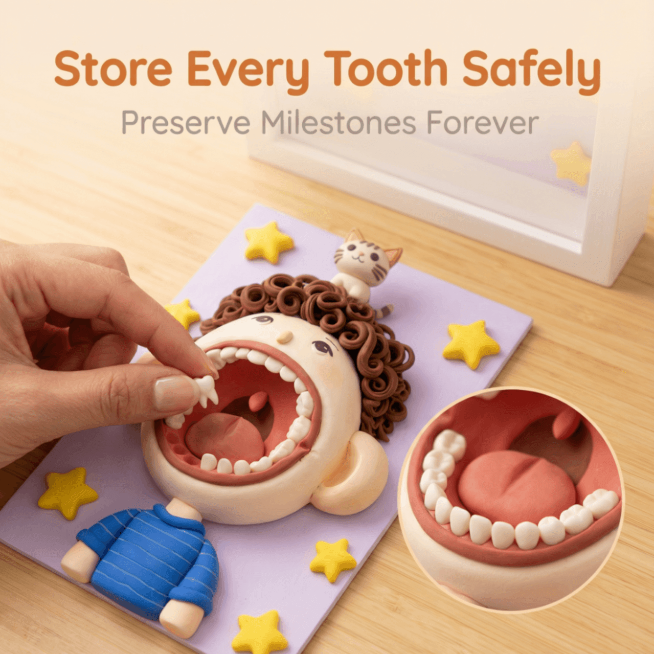 Custom Handmade Chibi Clay Tooth Fairy Frame Personalized Baby Keepsake Gift - Image 4