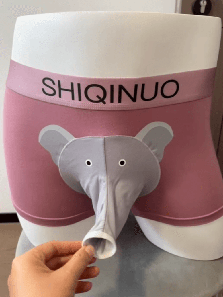 Cute Men's Underwear | Elephant Pattern New Year Gift for Boyfriend - Image 3
