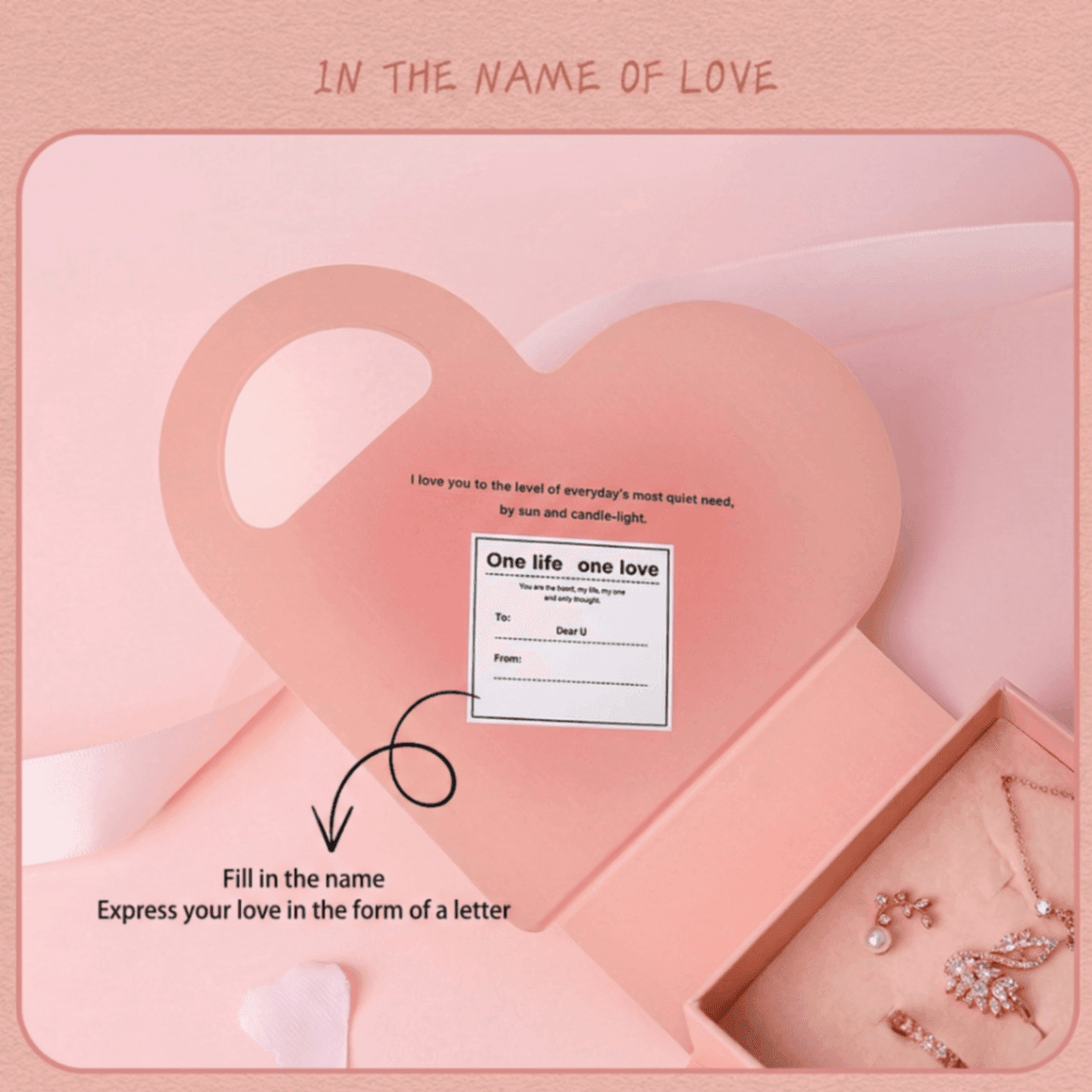 Heart-Shaped Jewelry Gift Box with Ribbon – Premium Packaging for Necklaces, Rings & Bracelets - Image 4