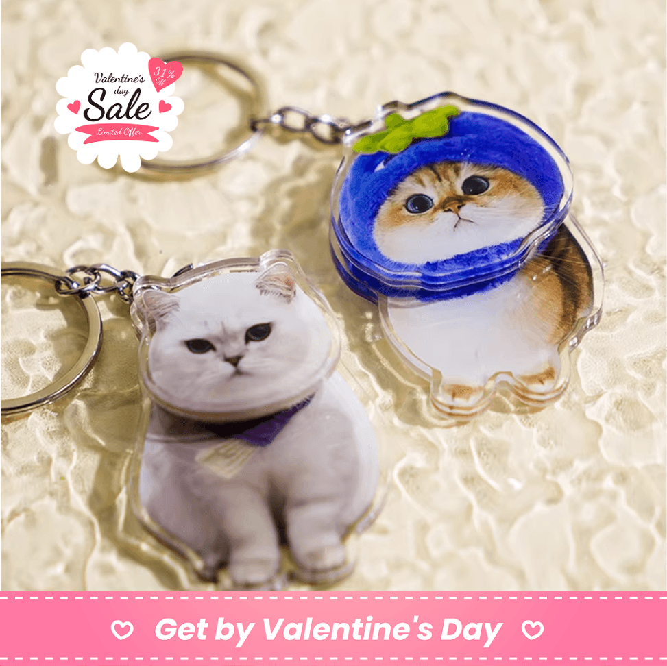 Custom Pet Spinning Keychain (Acrylic Photo Keychain) - 1