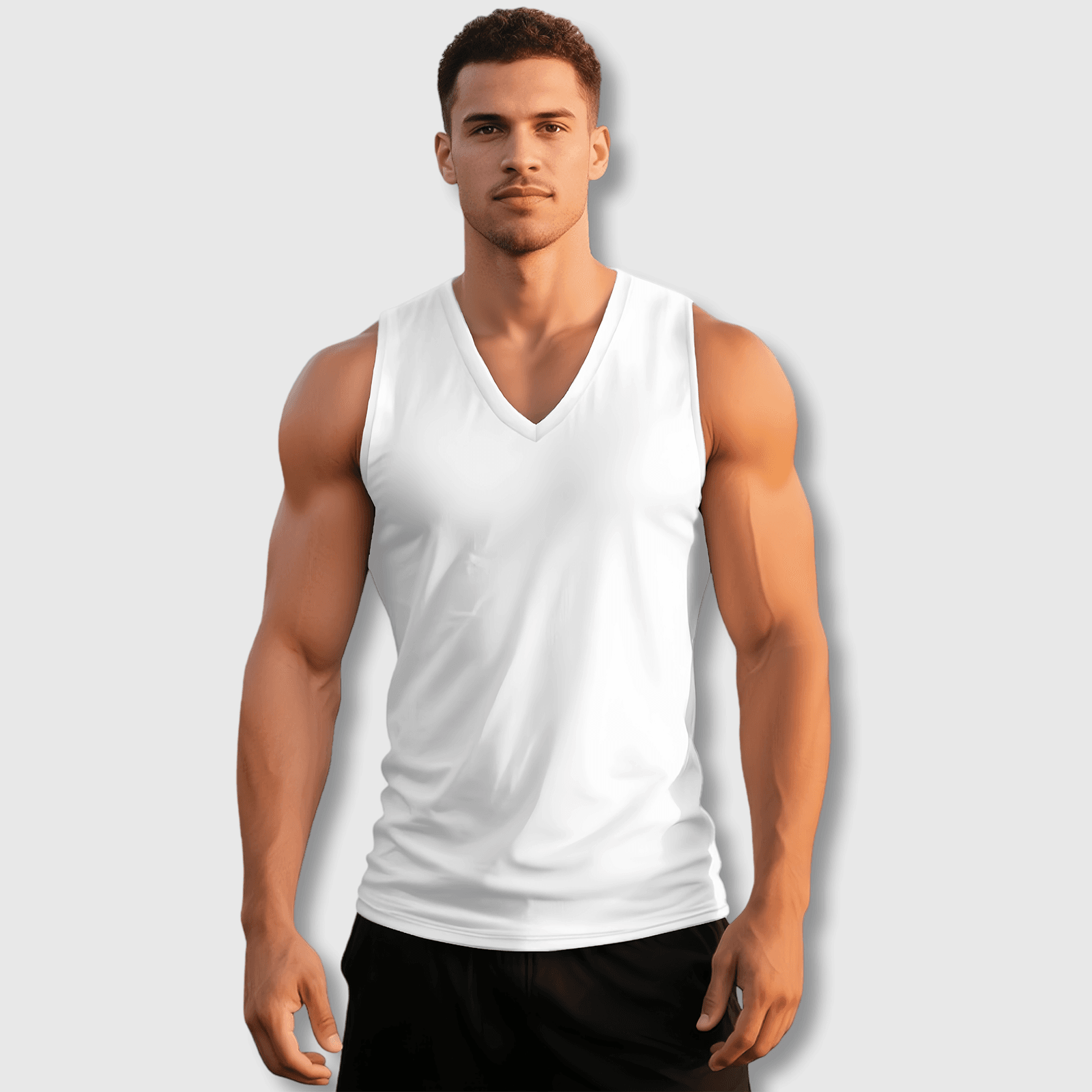 Custom Men's V-Neck Vest | Personalized Lightweight Sleeveless Shirt - Image 1