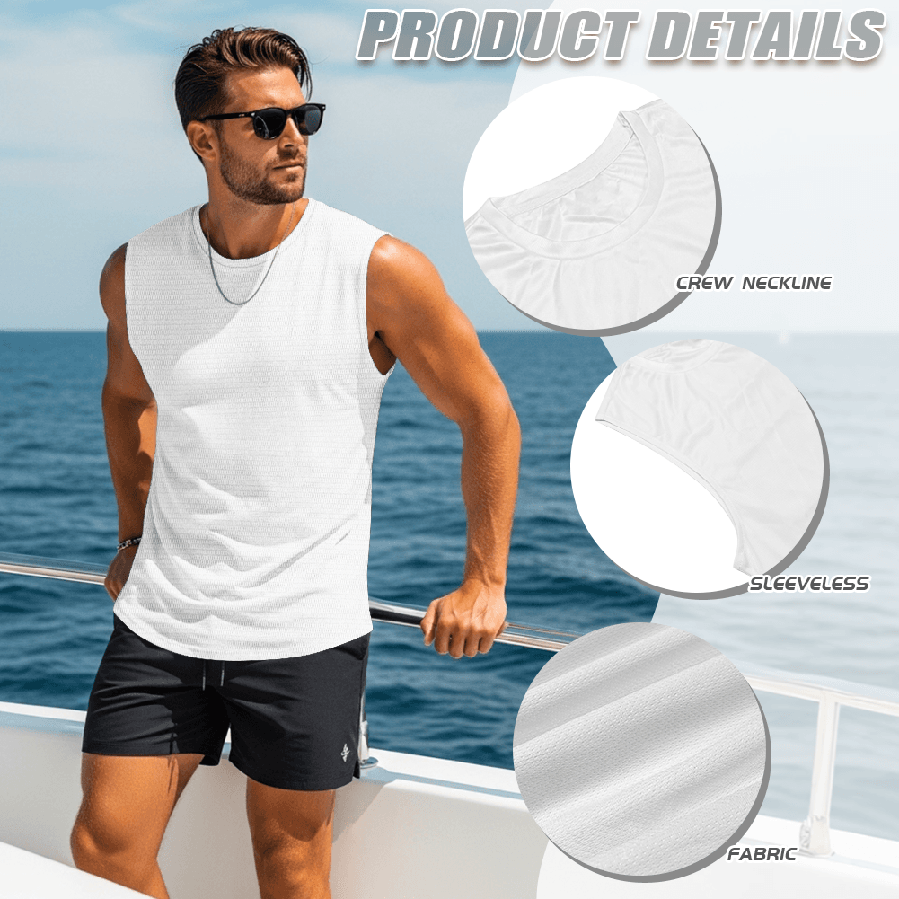 Custom Crew Neck Vest for Men | Lightweight Personalized Summer Tank Top - Image 2