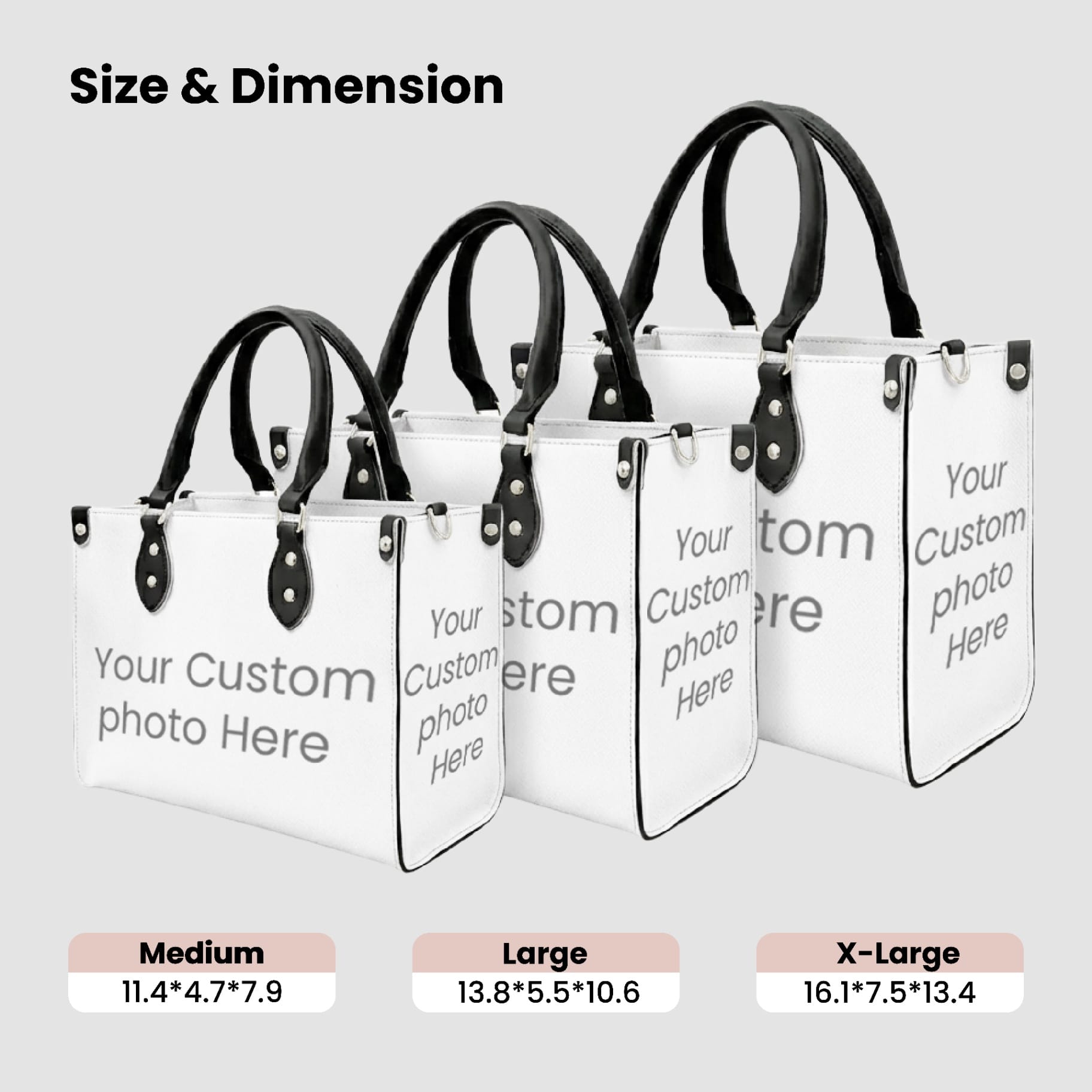 Custom Leather Bag – Personalized Engraved Leather Tote/Handbag, Custom Name or Initials, Premium PU/Leather Purse for Women, Gift for Birthday & Anniversary - Image 2