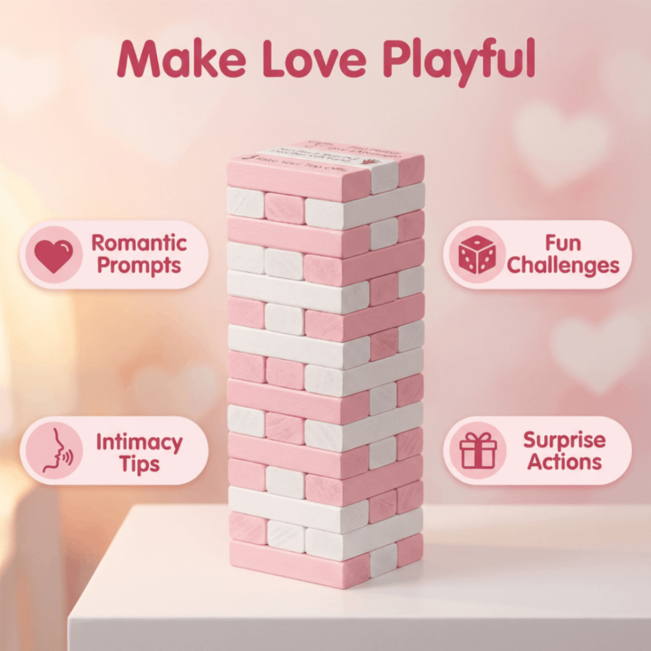 Personalized Block Tower Game for Couples – Custom Romantic Party Game, Valentine's Day & Anniversary Gift - Image 8
