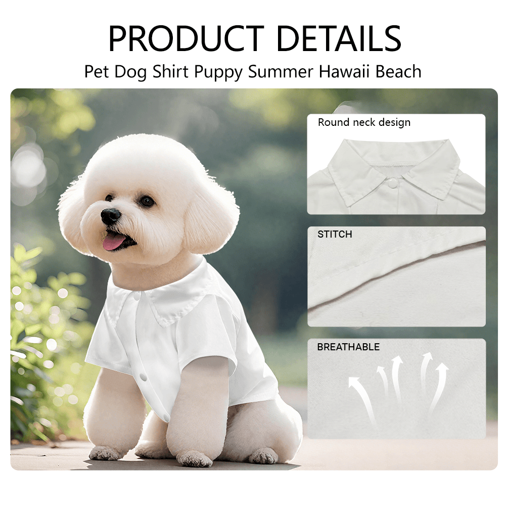 Custom Pet Hawaiian Shirt Personalized Summer Dog Shirt Gift for Dogs Cats Pet Beach Outfit - Image 1