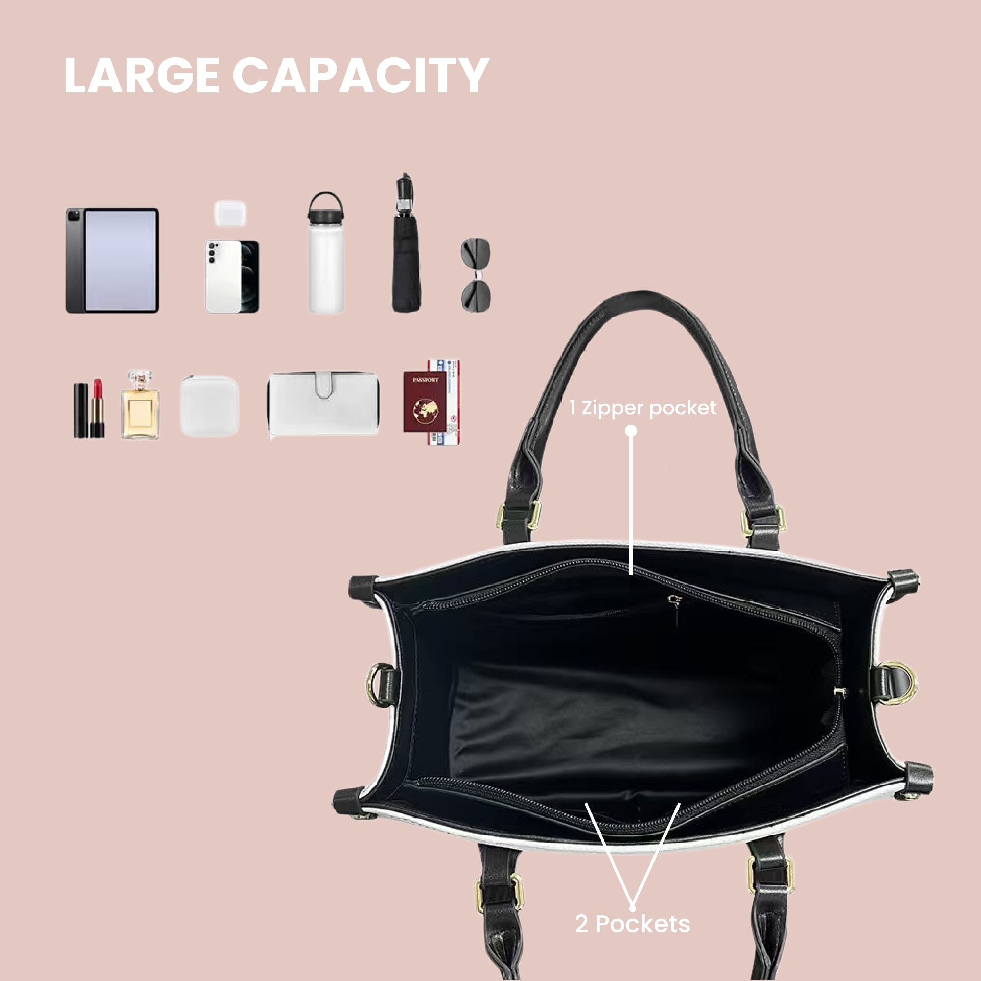 Custom Leather Bag – Personalized Engraved Leather Tote/Handbag, Custom Name or Initials, Premium PU/Leather Purse for Women, Gift for Birthday & Anniversary - Image 5