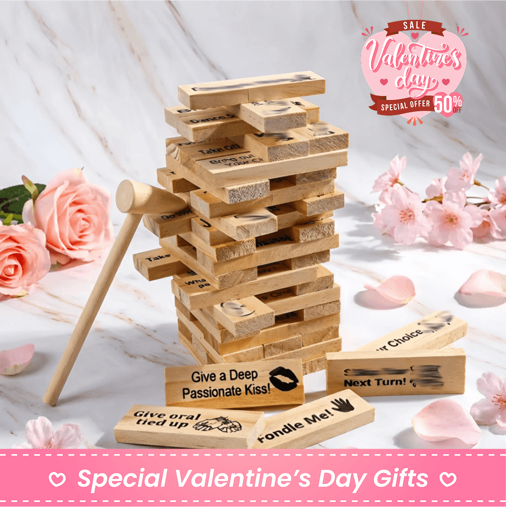 Personalized Block Tower Game for Couples – Custom Romantic Party Game, Valentine's Day & Anniversary Gift - Image 1
