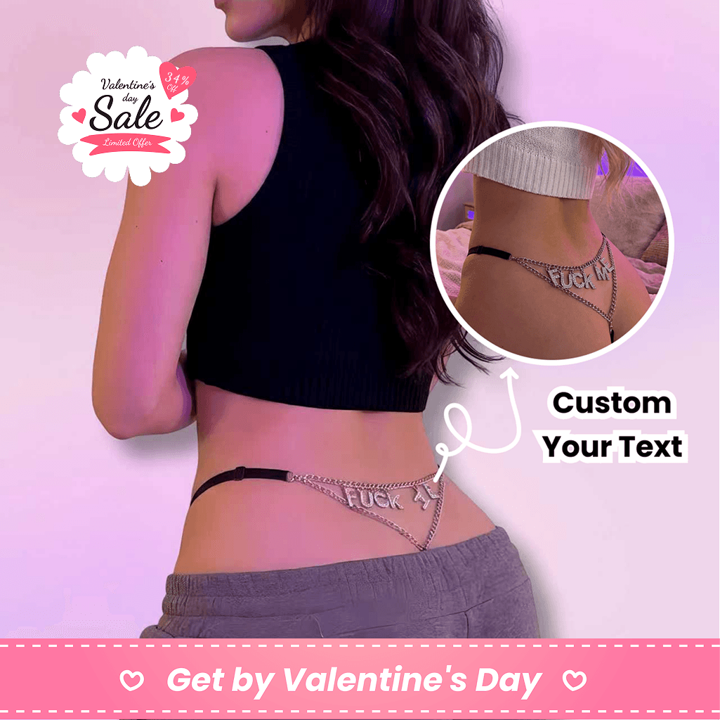 Crystal Name Thong - Custom Thong, Couple Gift, Gift For Husband, Personalised Thong With Any Name - 1