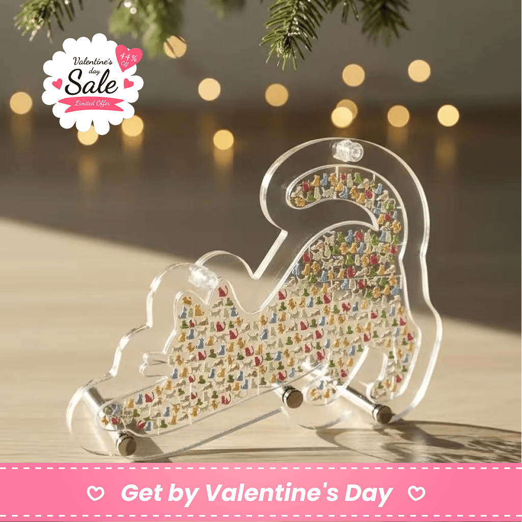 Custom Pet-Shaped Acrylic Puzzle – Clear Double-Sided HD Print Animal Silhouette Décor, Cute Cat , Dog & Buuny Gift for Pet Lovers - 1