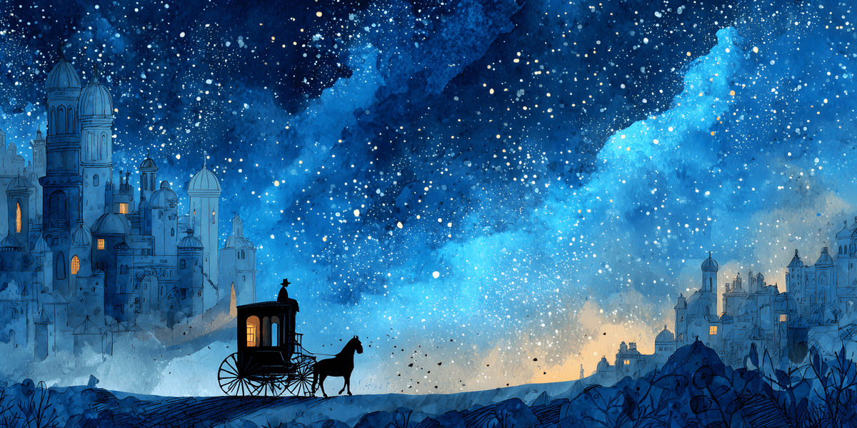 Departure under the starry night