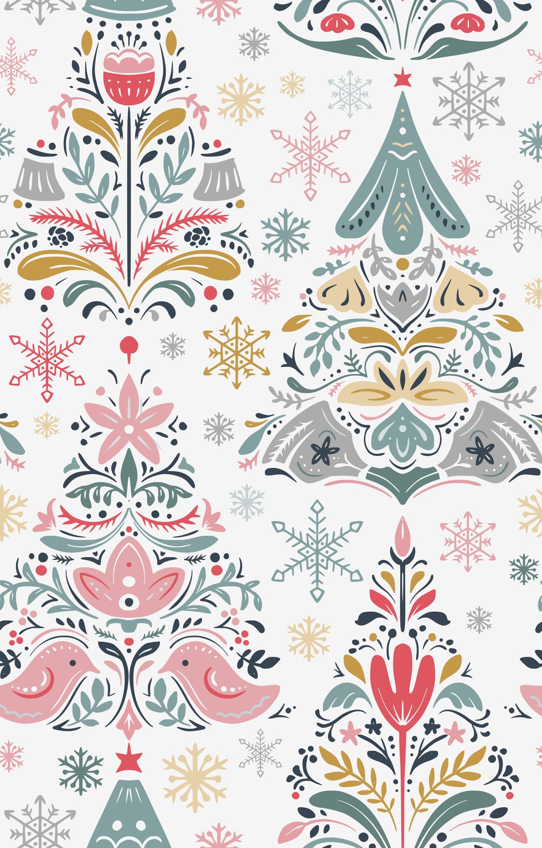 Folk-Style Christmas Tree Pattern1
