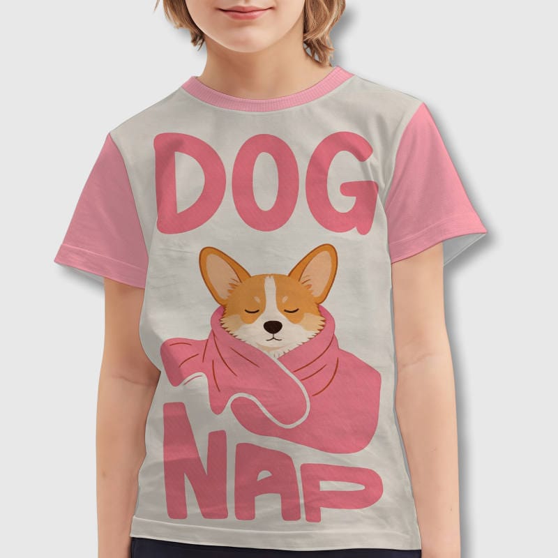 Sleeping Corgi Dog Nap Kids T-Shirt for Pet Lovers