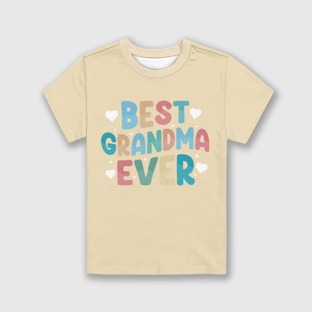 Best Grandma Ever Kids Short Sleeve Tee for Grandparent's Day Gift