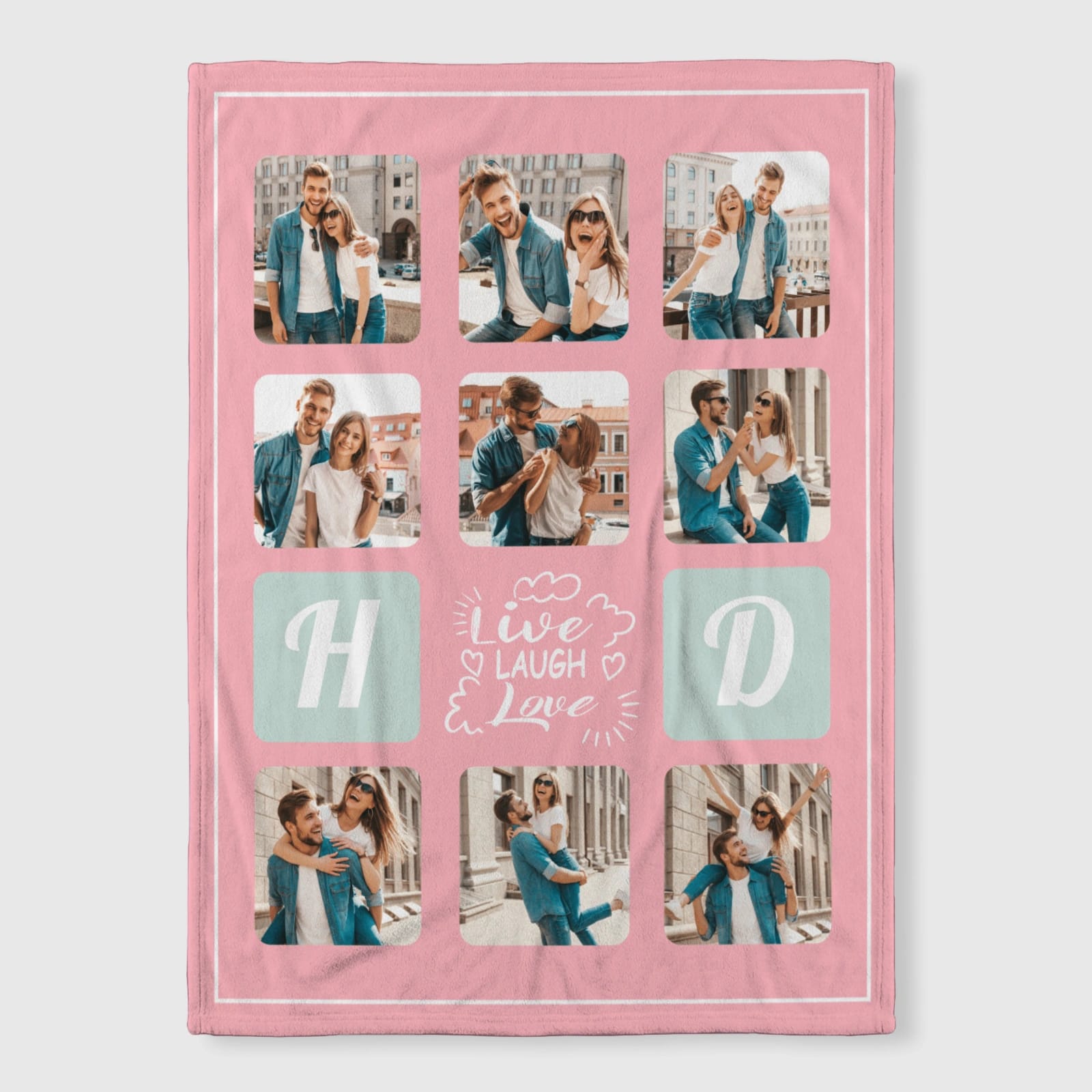 Custom Photo Collage Throw Blanket for Couples Anniversary Gifts