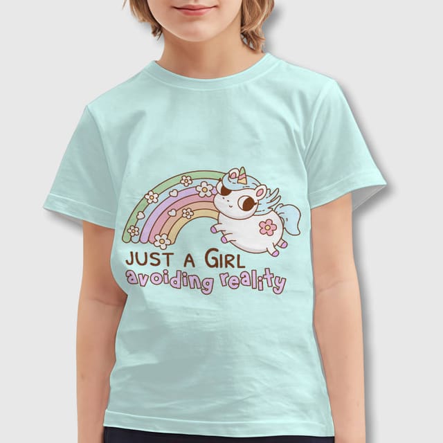 Cute Unicorn Rainbow Girls T-Shirt for Birthday Daily Wear