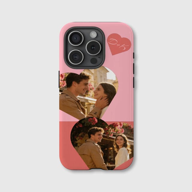 Custom Couple Heart Photo MagSafe Phone Case for Anniversary Gift