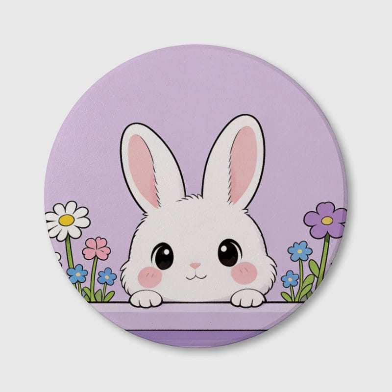 Cute Bunny Ceramic Coaster for Rabbit Lovers Easter Gift - 1