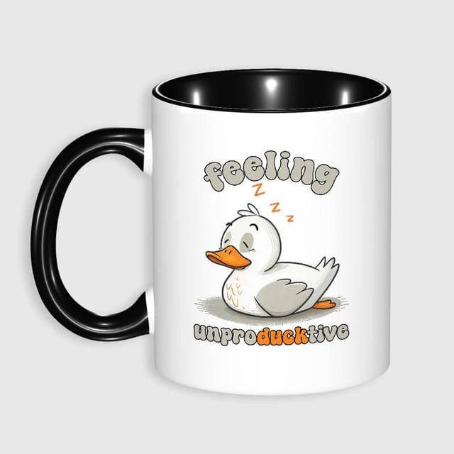 Funny Duck Pun 11oz Ceramic Mug for Coworker Office Daily Use
