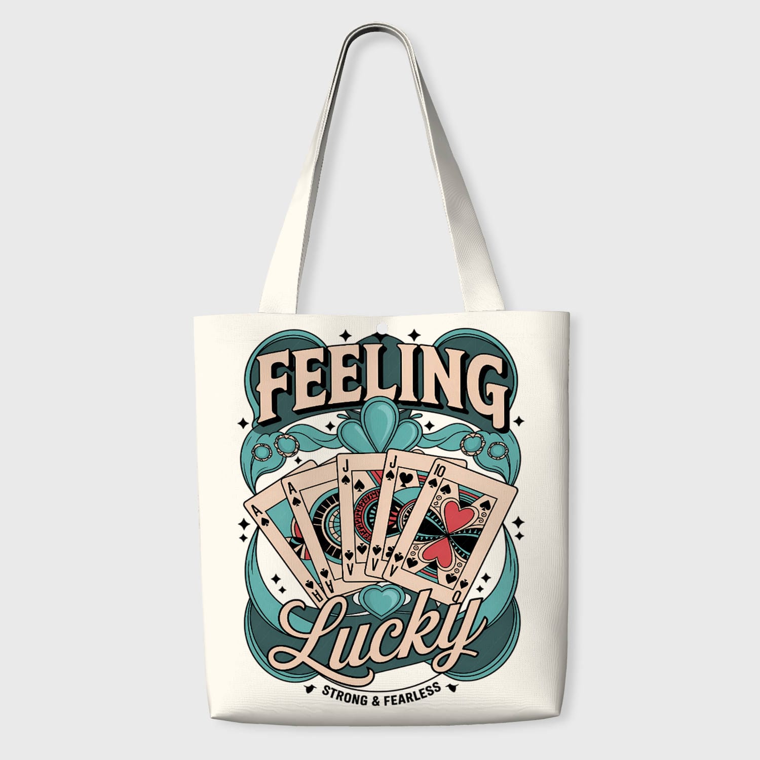 Feeling Lucky Poker Card Tote Bag for Daily Use & Gifting