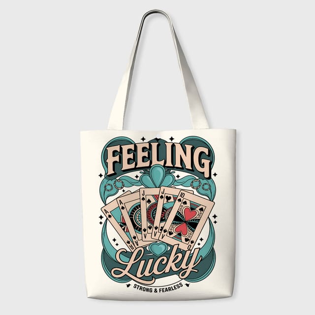 Feeling Lucky Poker Card Tote Bag for Daily Use & Gifting