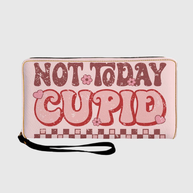 Funny Not Today Cupid Wristlet Wallet for Anti Valentine Gift
