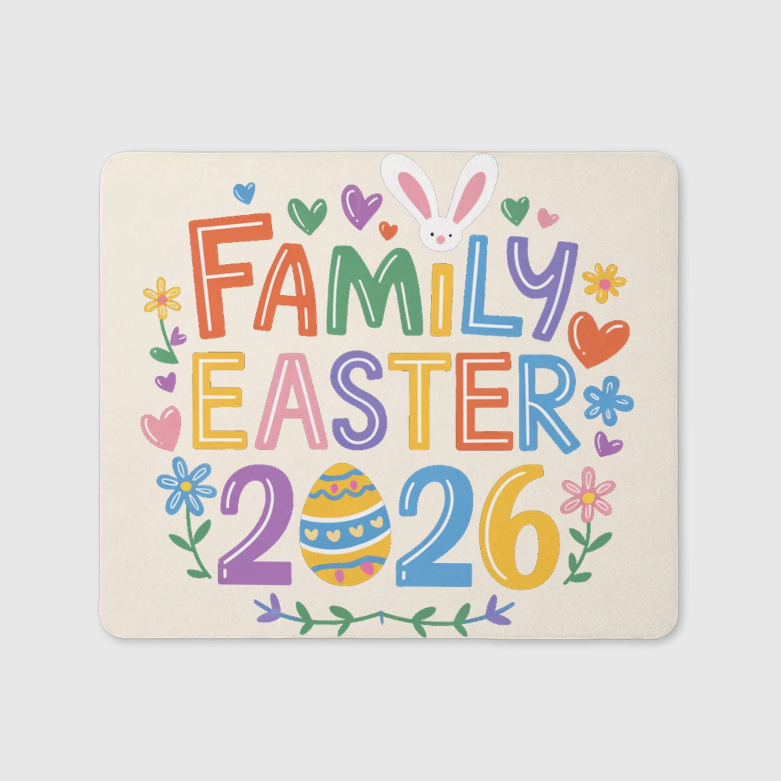 Plain White Blank Mouse Pad, Non-Slip Rounded Corner Mousepad for Home Office