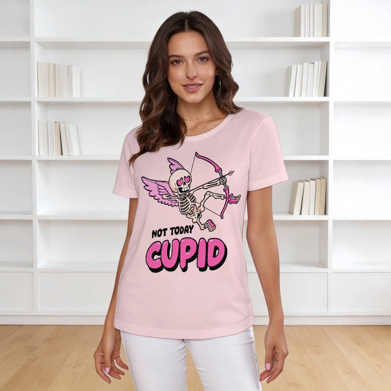 Funny Skeleton Cupid Women's T-Shirt for Valentine's Day Gift