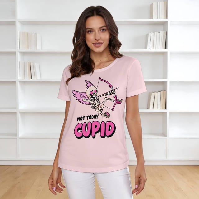 Funny Skeleton Cupid Women's T-Shirt for Valentine's Day Gift