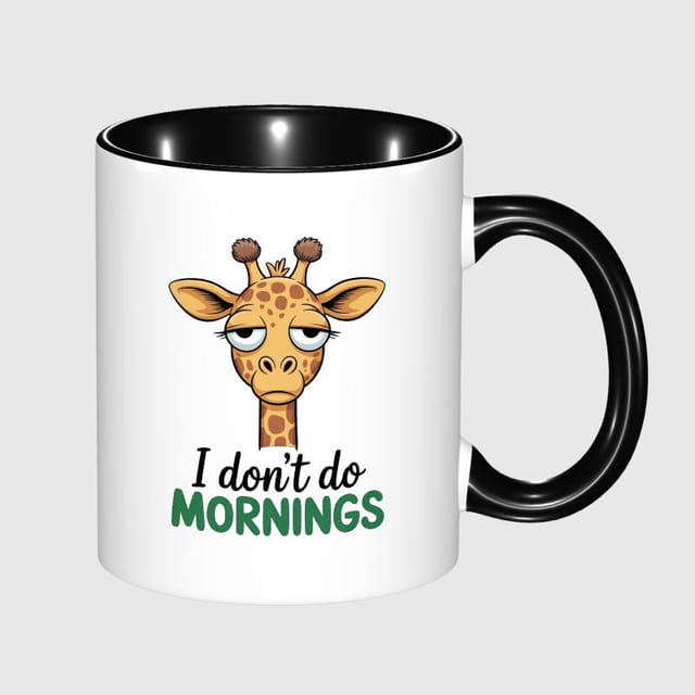 Funny Sleepy Giraffe Mug for Morning Haters Daily Use