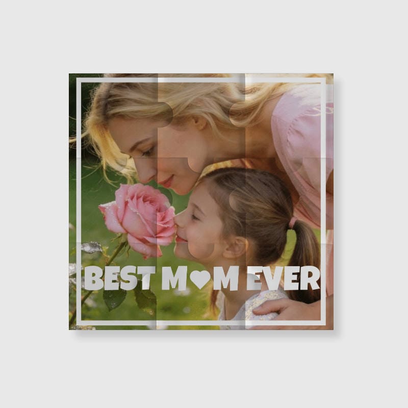 Custom Photo Puzzle Fridge Magnet for Mom Mother's Day Gift - 1